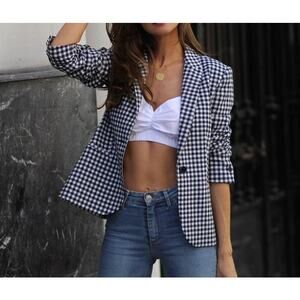 Madison d’Amelie Paris Black White Gingham Blazer Small